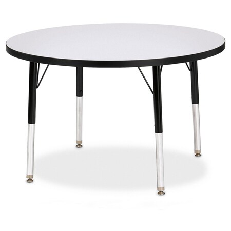 Jonti-Craft Berries Round Activity Table, 36 in. Diameter, E-height, Freckled Gray/Black/Black 6488JCE180